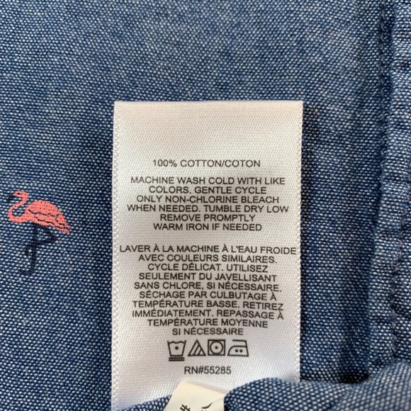 Express Men’s Short Sleeve Flamingo Button-Down Shirt Size Medium - Picture 5 of 5